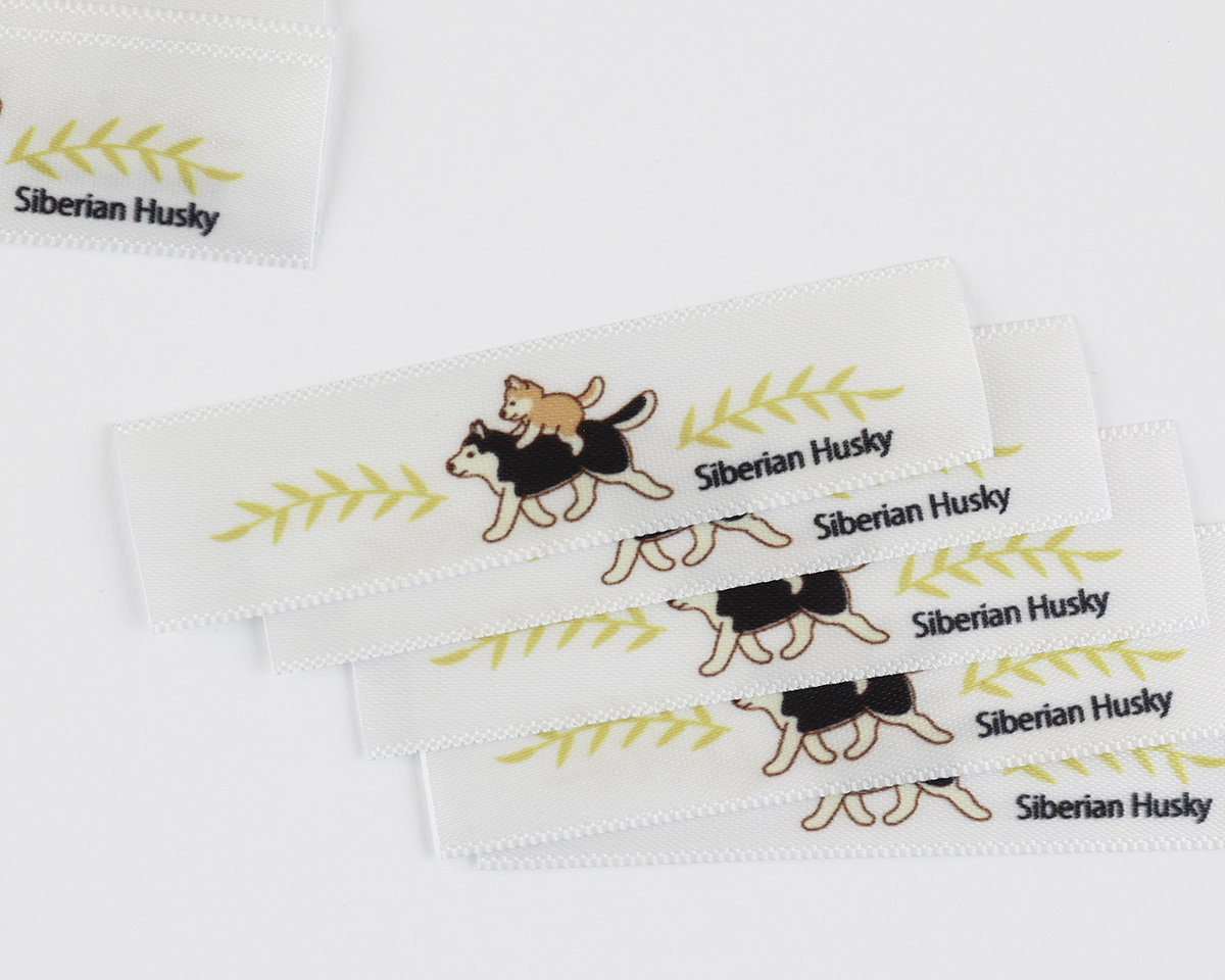 縫付用10枚セット☆ポリエステルタグ【背中に乗ってテケテケ】