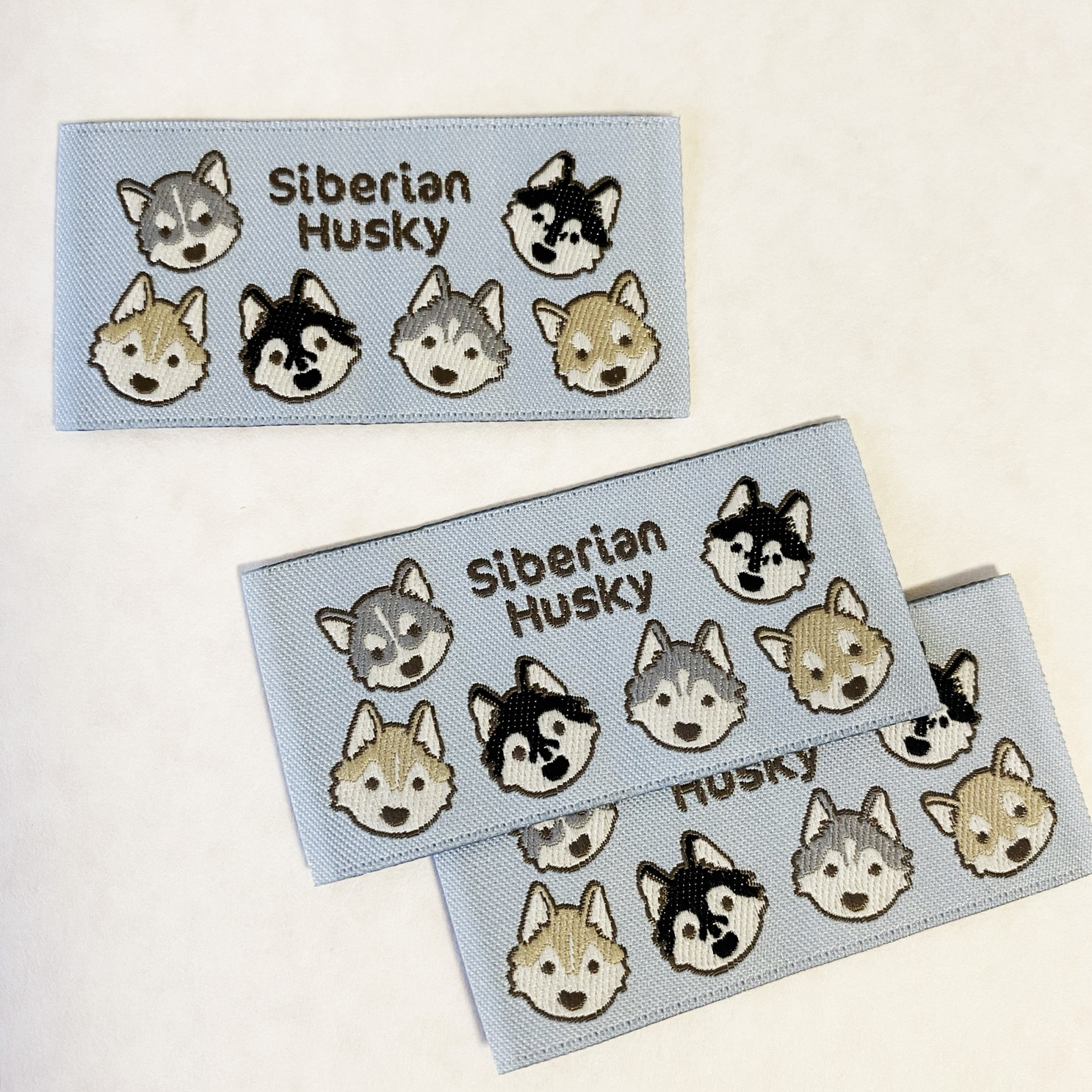 アイロン接着用３枚セット☆刺繍タグ【ハスキーツムツム】