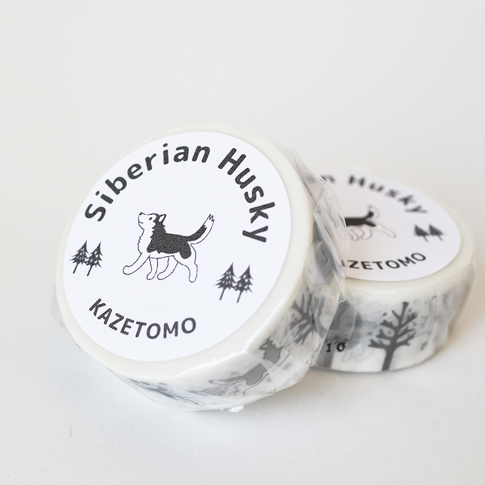 マスキングテープ【シベリアンハスキーと四季の森】