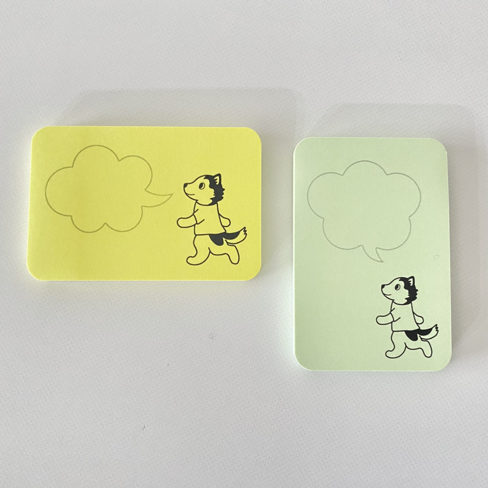 カラー付箋２色セット【おさんぽハスキー】