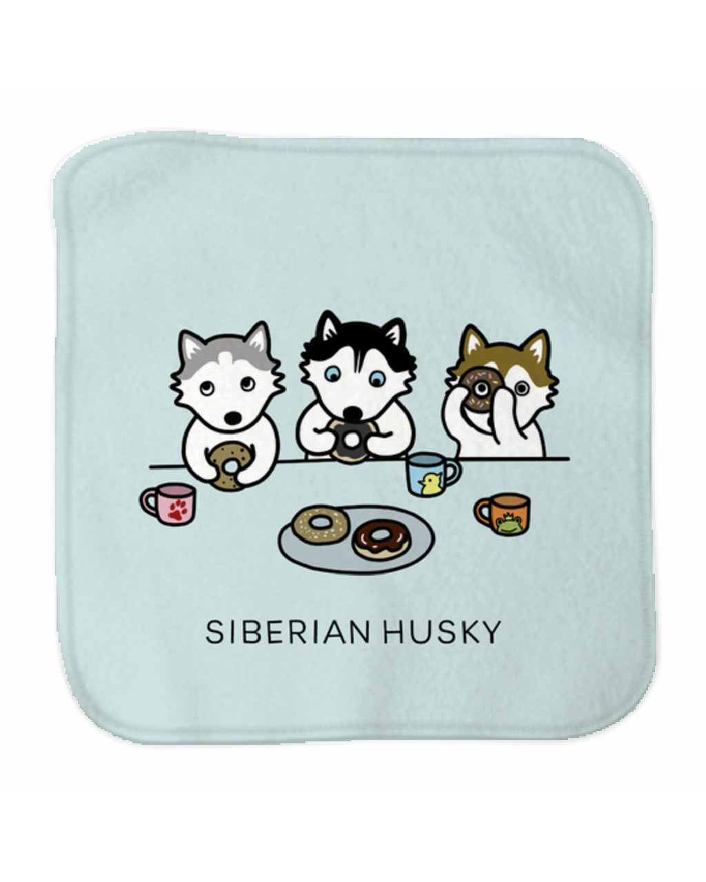 ミニタオル【ドーナツハスキー】ブルー / 別送