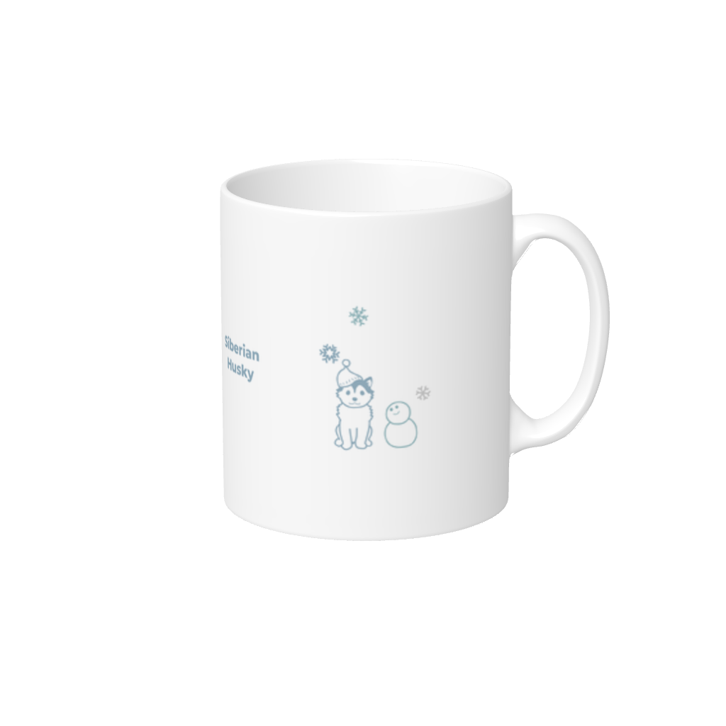 マグカップ【ゆきだるまハスキー】/ 別送