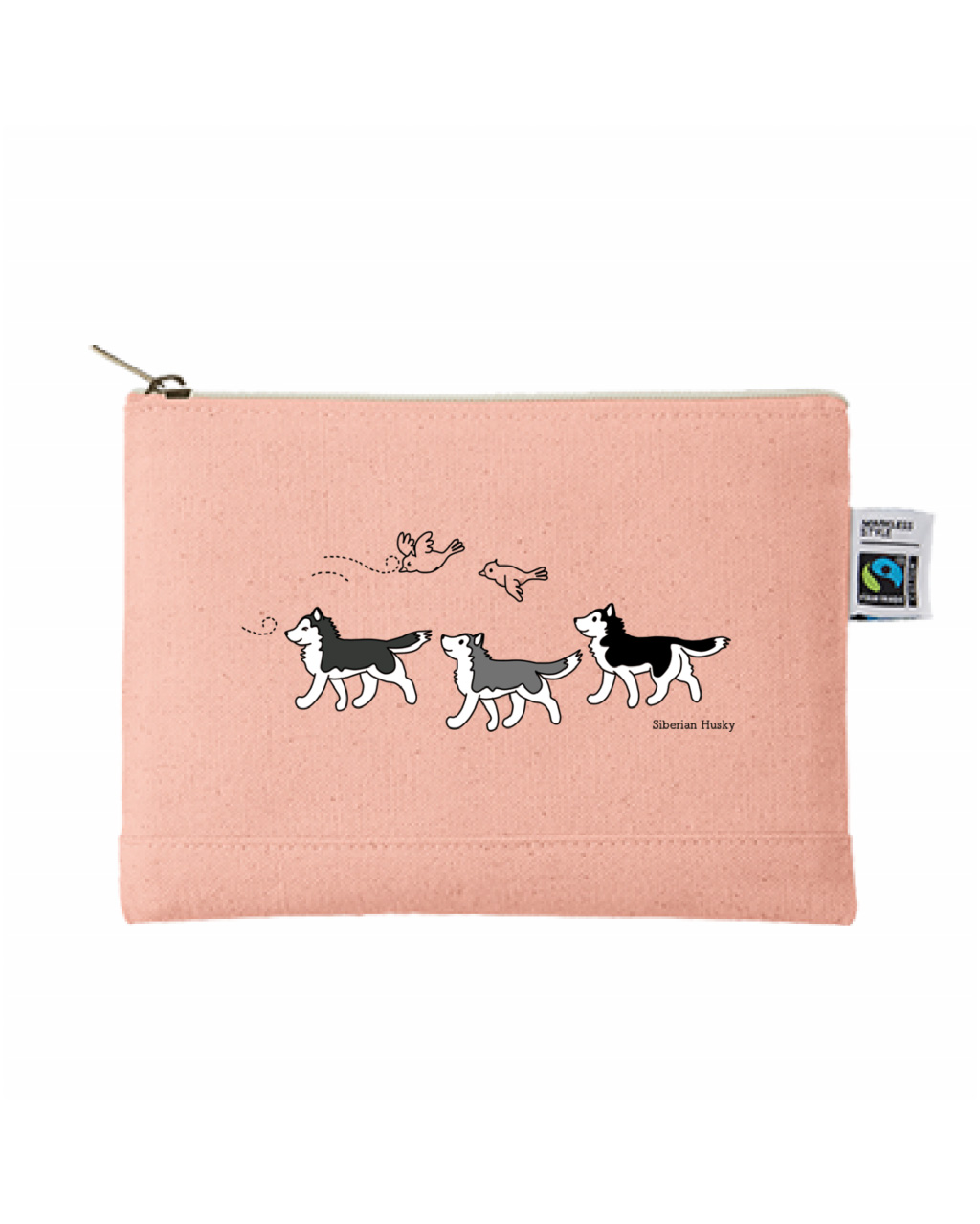 フラットポーチ【はるかぜハスキー】スモークピンク / 別送