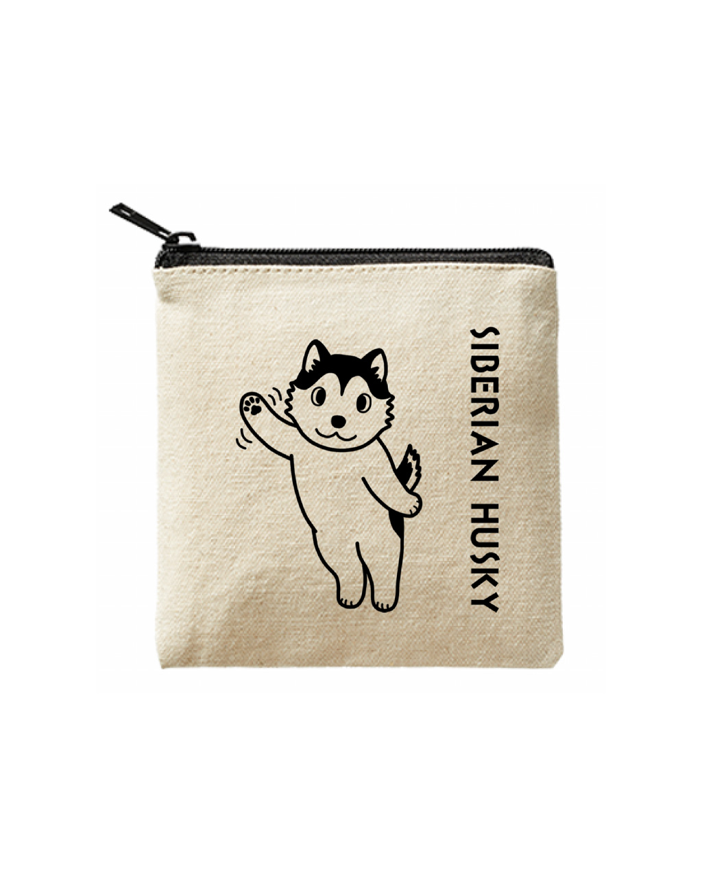 ミニフラットポーチ【Helloハスキー】/ 別送