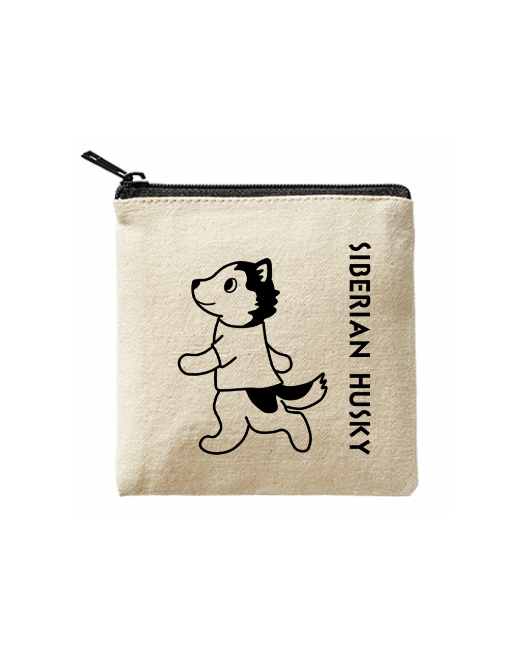 ミニフラットポーチ【おさんぽハスキー】/ 別送